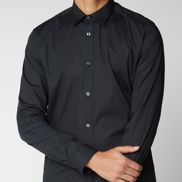 Ben Sherman Other - Ben Sherman men’s black stretch cotton poplin dress shirt neck size 17.5  32-33